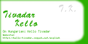 tivadar kello business card